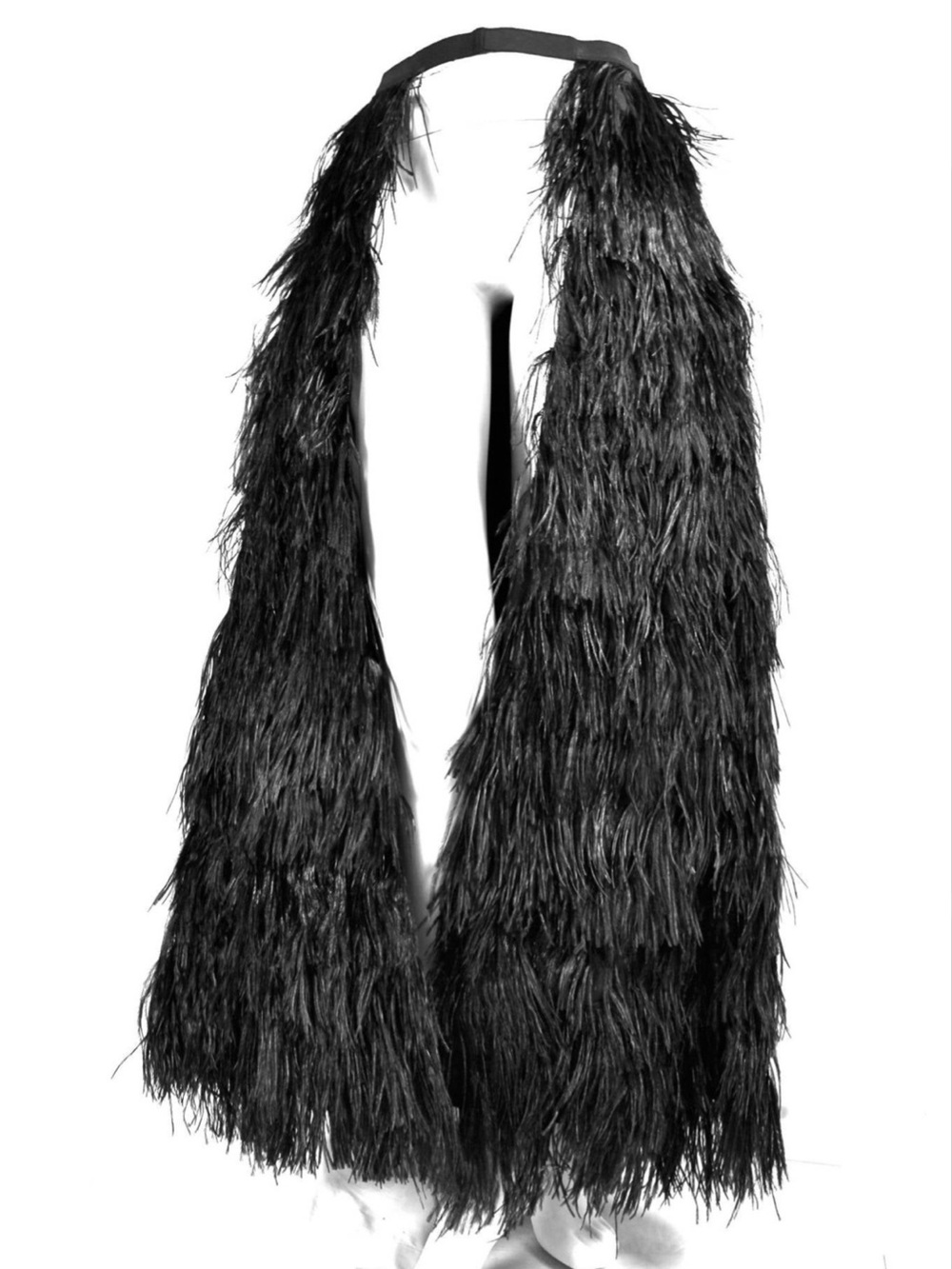 Givenchy Ostrich Feather Black Convertible Overskirt Excellent Size 38/S